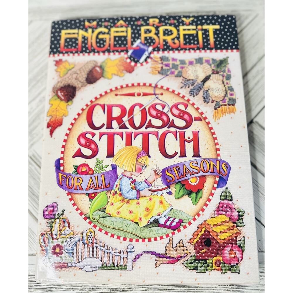 Mary Engelbreit Book Cross Stitch For All Seasons 1997 Hardcover Great Condition
